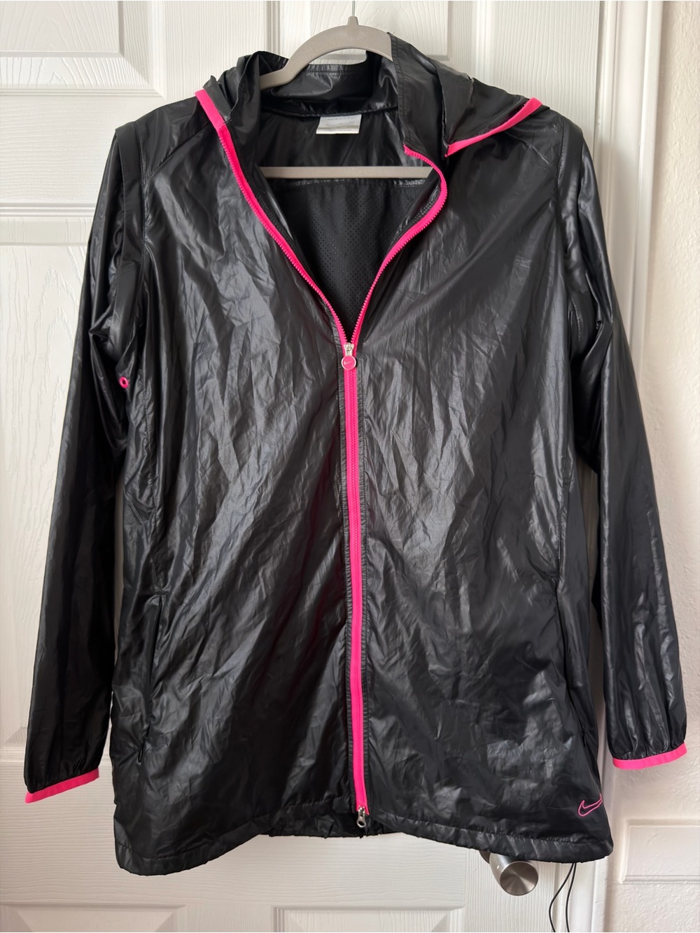 Nike Golf Dri-FIT Black Pink Hooded Windbreaker Jacket XL